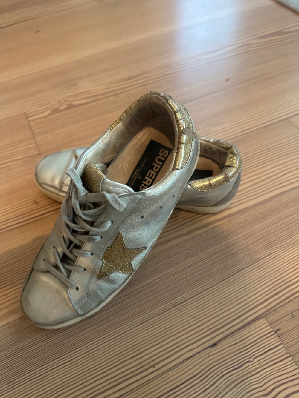 Golden Goose Superstar Sneakers – Metallic Gold / Silver-Size 9 or EU 39 - Picture 1 of 6